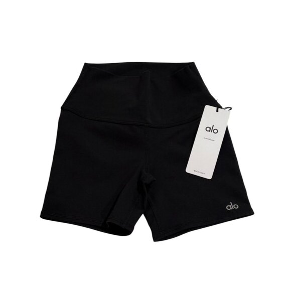 ALO Yoga 5" Airbrush High Waist Biker Shorts in Black